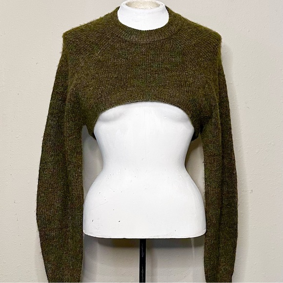 H&M | olive/dark khaki shrug sweater - Picture 5 of 10